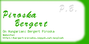 piroska bergert business card